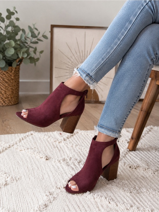 Parker & Sky Shoes - Parker & Sky Merlot Faux Suede Booties